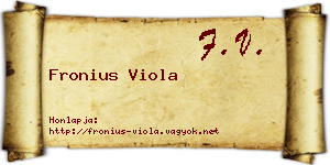 Fronius Viola névjegykártya